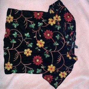 Black Velvet Floral Shirt